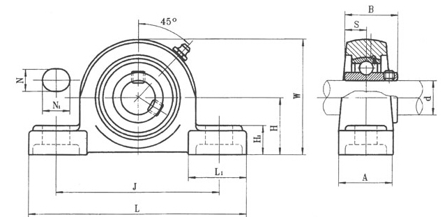 Insert Ball Bearing With Plummer Block Housing